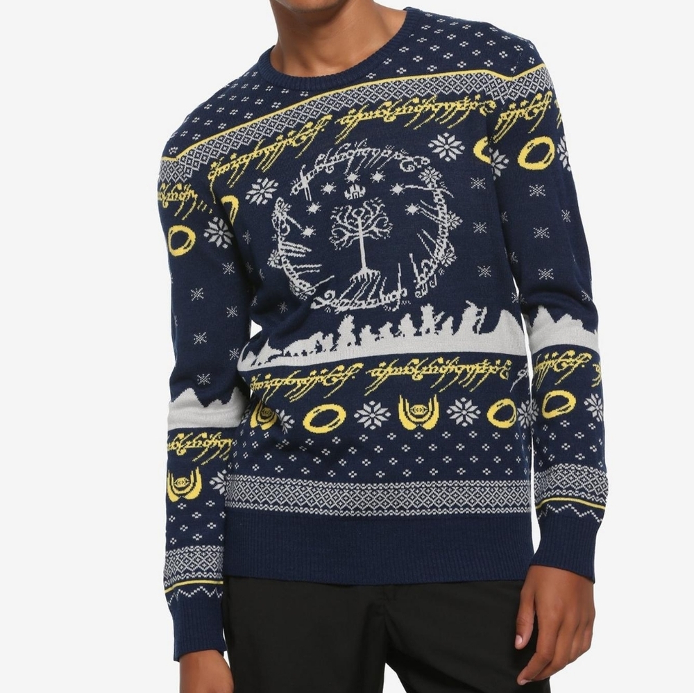 Boxlunch Sweater Mens XL The Lord of The Rings Christmas Pullover Winter Jumper 